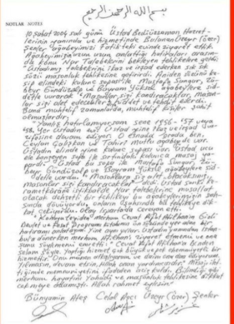 ŞOKE EDEN İDDİA: BEDİÜZZAMAN TALEBELERİNE GÜVENMİYORDU